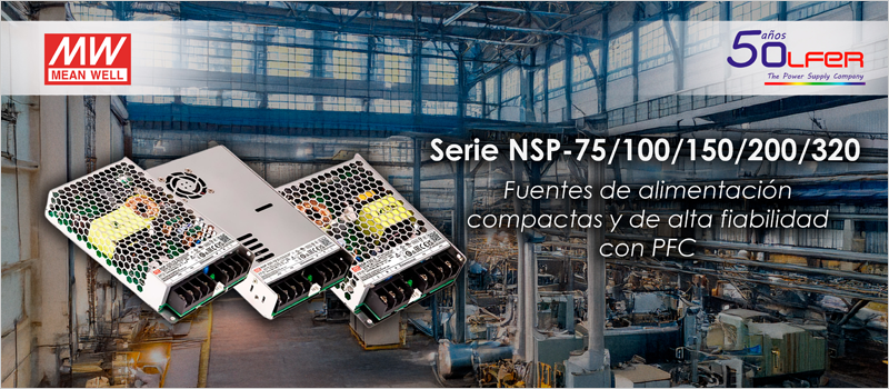Nueva serie NSP de fuentes de alimentación compactas y eficientes incluida en el catálogo de Electrónica OLFER