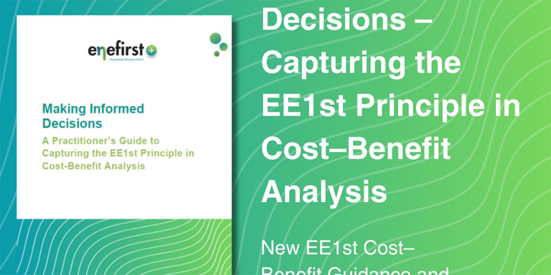 Nueva guía del proyecto Enefirst Plus para aplicar el principio de eficiencia energética primero en análisis coste-beneficio