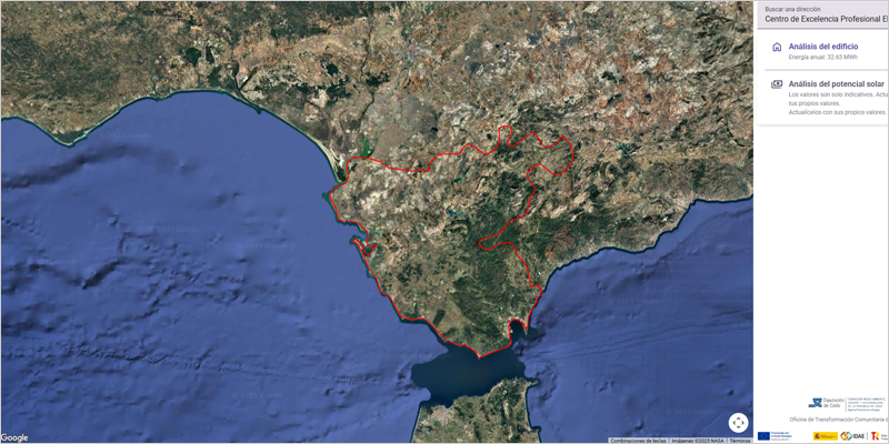 La calculadora fotovoltaica de la Diputación de Cádiz muestra el potencial solar de las cubiertas de la provincia