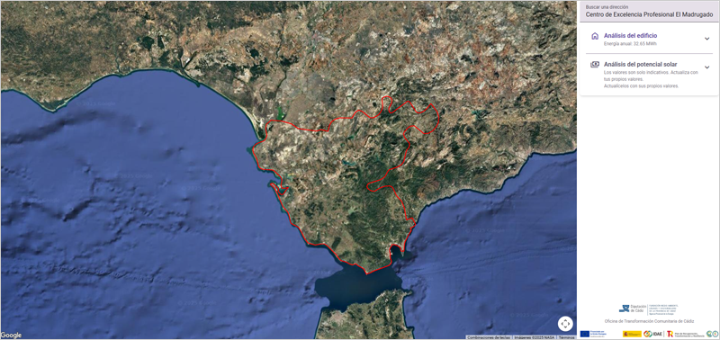 La calculadora fotovoltaica de la Diputación de Cádiz muestra el potencial solar de las cubiertas de la provincia