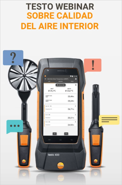 Webinar de Testo sobre medición para garantizar la calidad del aire interior