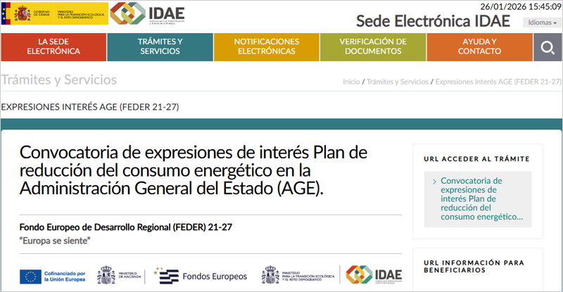 Un total de 173 instalaciones de la AGE recibirán 368 millones para mejorar su eficiencia energética