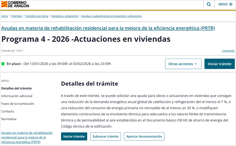 Aragón amplía el plazo y presupuesto de las ayudas para mejorar la eficiencia energética de viviendas