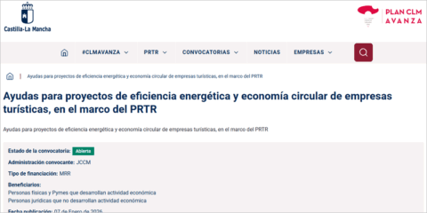 Convocatoria para que las empresas turísticas de Castilla-La Mancha mejoren su eficiencia energética