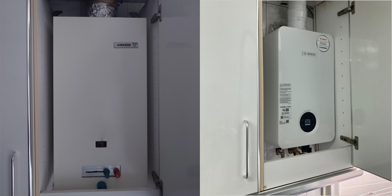 Bosch Home Comfort reemplaza el calentador Junkers más antiguo por un Bosch Therm 6600 S