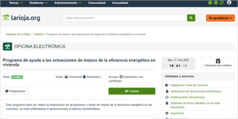 Nuevas ayudas para actuaciones de mejora de la eficiencia energética en viviendas de La Rioja