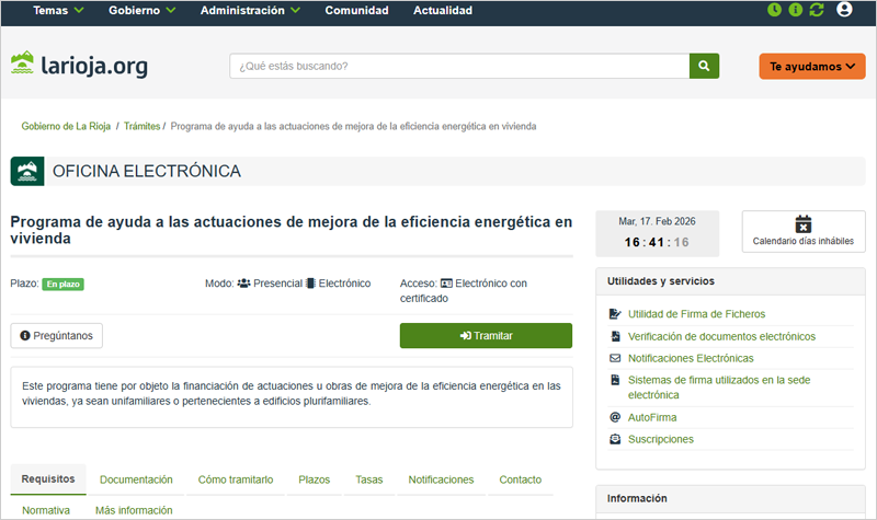 Nuevas ayudas para actuaciones de mejora de la eficiencia energética en viviendas de La Rioja