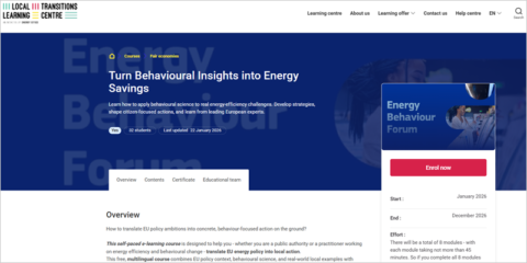 Curso sobre eficiencia energética y comportamiento para transformar la política energética de la UE