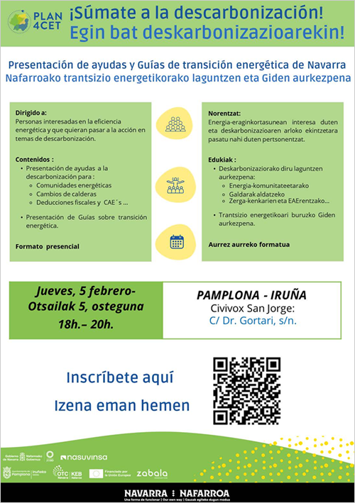 El centro Civivox San Jorge en Pamplona acoge una jornada informativa para fomentar la transición energética