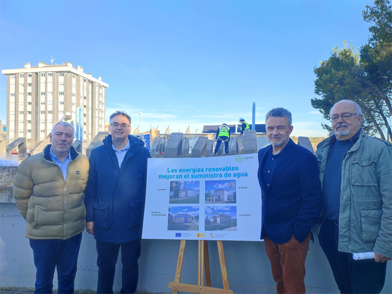 Arrancan las obras para instalar energías renovables en cuatro depósitos de agua potable de Logroño