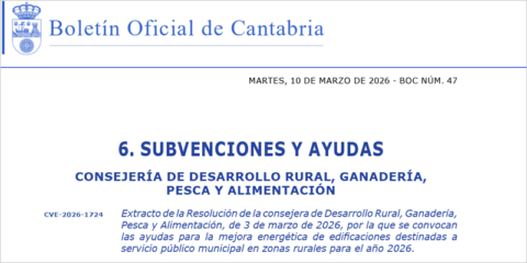 El Gobierno de Cantabria convoca ayudas para la mejora energética de edificios públicos rurales