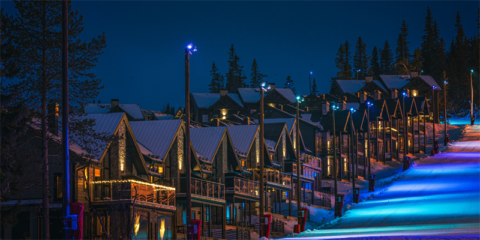 LEDVANCE ilumina la pista de esquí de la estación sueca de Vemdalen con 64 proyectores LED RGB