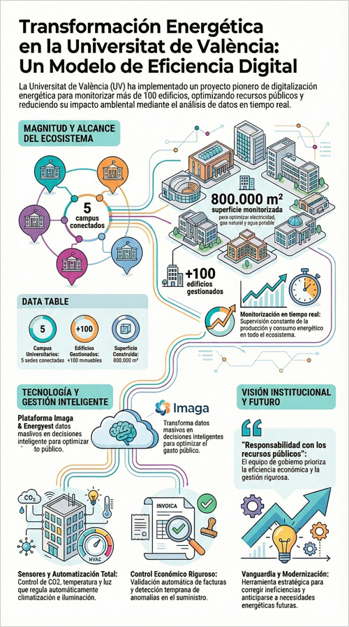 La Universidad de Valencia pone en marcha una plataforma para monitorizar el consumo energético de sus campus