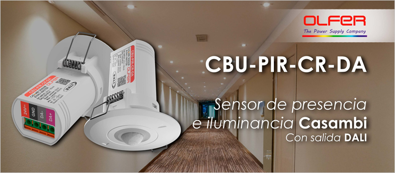 CBU-PIR-CR-DA, nuevo sensor de presencia e iluminancia Casambi de Electrónica OLFER
