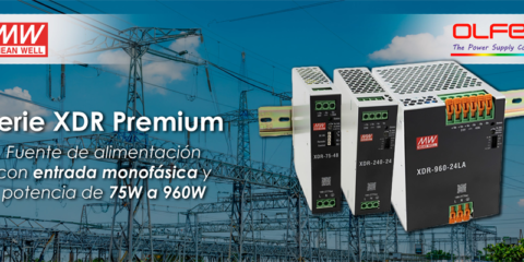 Electrónica OLFER distribuye la serie XDR Premium de fuentes de alimentación de alta eficiencia