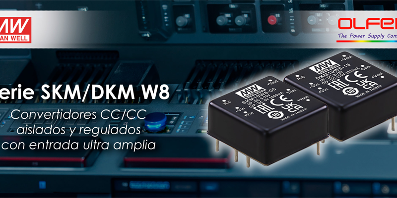 Electrónica OLFER distribuye la nueva serie SKM/DKM W8 de convertidores CC/CC aislados