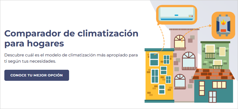 Nueva herramienta web interactiva para comparar distintos sistemas de climatización doméstica