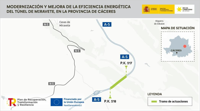 Concluye la modernización y mejora de la eficiencia energética en el túnel de Miravete