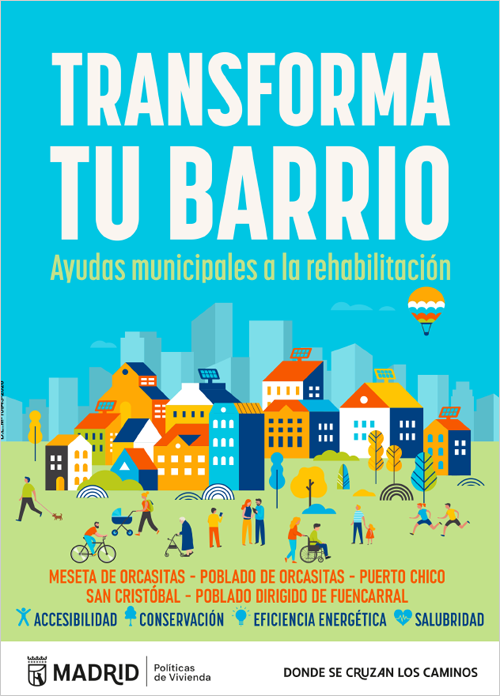 El Plan Transforma tu Barrio de Madrid 2026 incluye una nueva línea de ayudas para comunidades energéticas