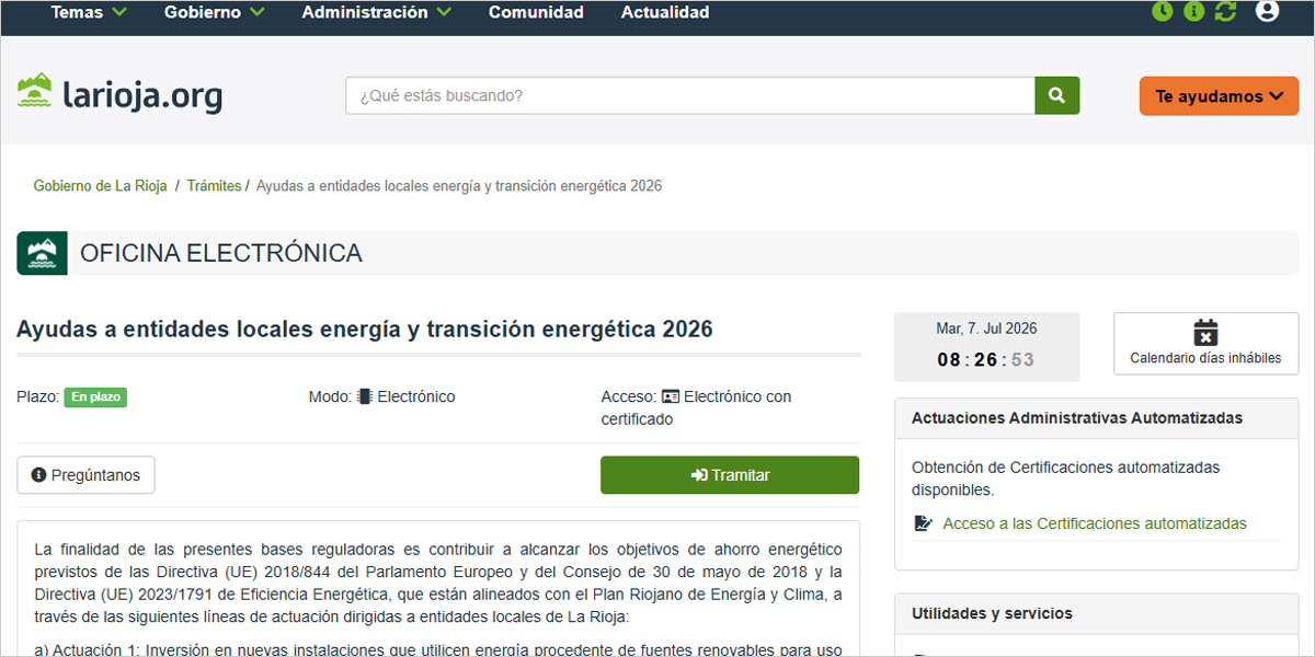 Ayudas a entidades locales de La Rioja para infraestructuras eléctricas ...