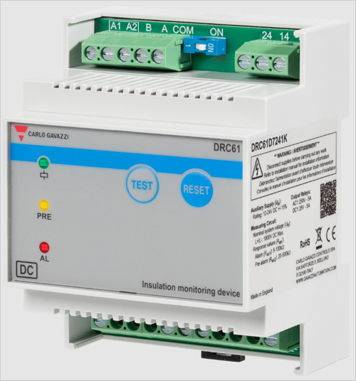 Carlo Gavazzi lanza DRC61, un dispositivo de control de aislamiento para estaciones de recarga rápida
