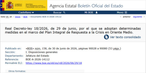 Convalidado el Real Decreto-ley que prorroga las medidas energéticas frente a la crisis en Oriente Medio