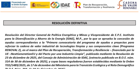 Un total de 40 proyectos de tecnologías limpias reciben más de 162 millones de euros en ayudas