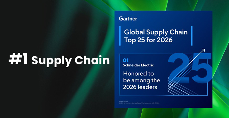 Schneider Electric lidera el Gartner Supply Chain Top 25 de 2026 por cuarto año consecutivo