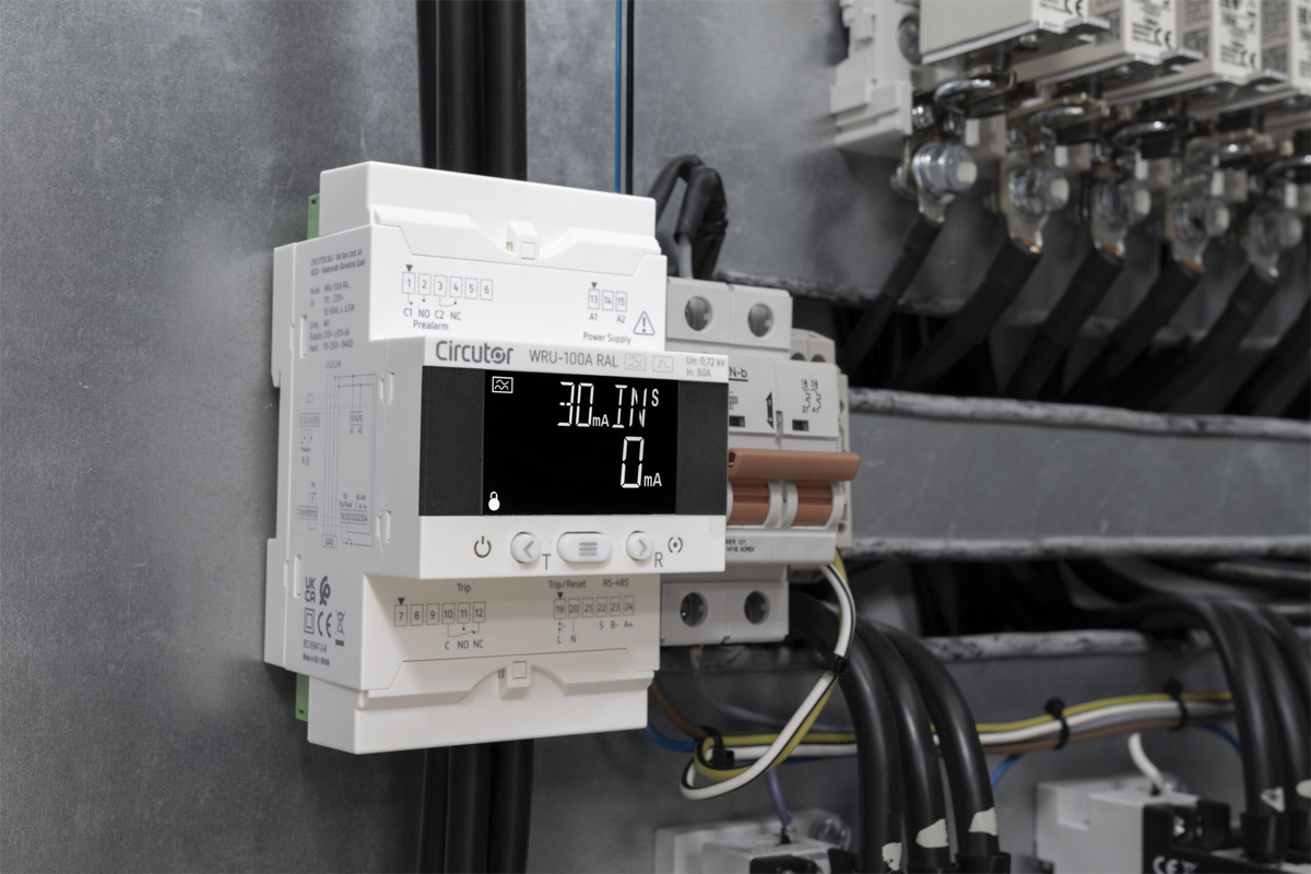 El nuevo relé WRU-100A de Circutor integra protección diferencial y monitorización de fugas