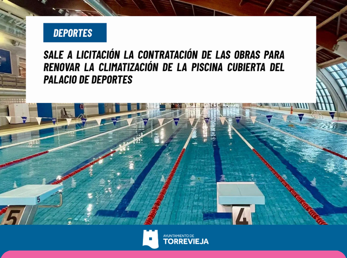 Licitación para renovar la climatización de la piscina cubierta del Palacio de Deportes de Torrevieja