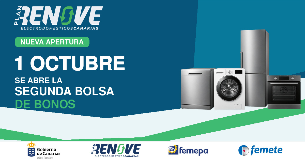 El Plan Renove de Electrodomésticos de Canarias abrirá una segunda remesa de bonos