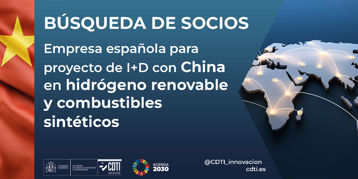 El CDTI busca una empresa española para colaborar con China en tecnologías de hidrógeno renovable