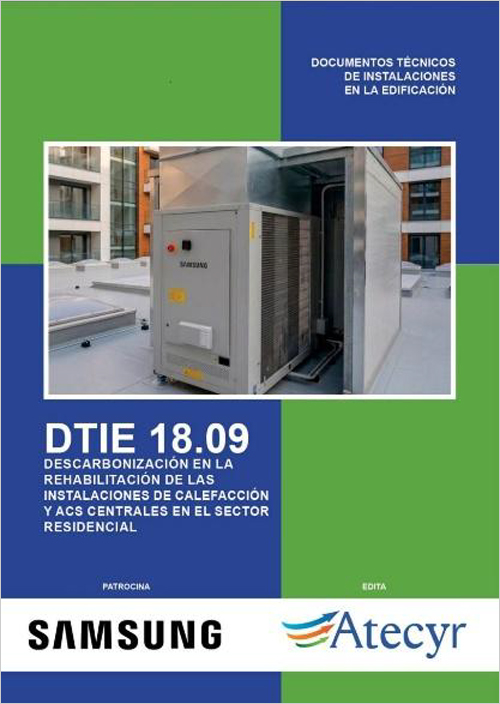 Documento técnico DTIE 18.09 de Atecyr sobre descarbonización de calefacción y ACS en edificios residenciales